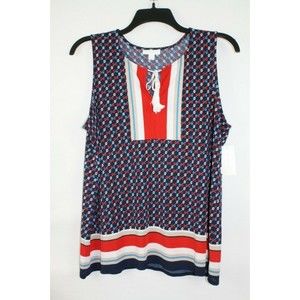 Charter Club Women's Ocean Drift Blouse Top Shirt Color Blue Size Large